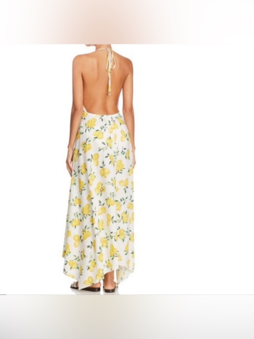 Kate Spade Lemon Print Halter Maxi Dress - Yellow & White - Picture 4 of 12